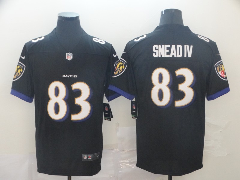 Men's Baltimore Ravens Willie Snead IV #83 Black Jersey